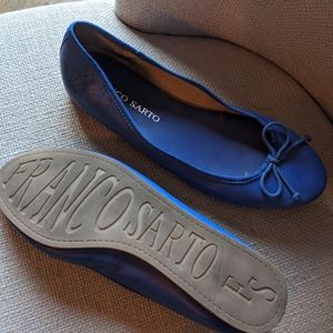 Bright blue flats